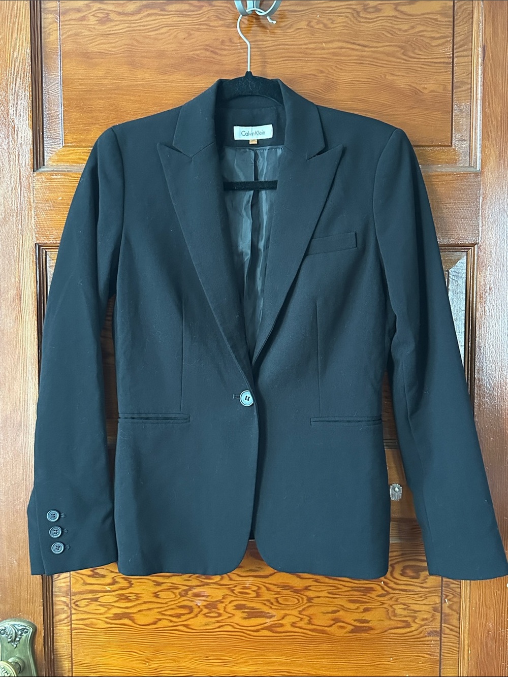 Calvin Klein Black Single-Button Tailored Blazer